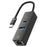 Type-C to USB-A USB-C RJ45 Network Adapter 100Mbps Ethernet Connector - Black - 1