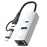 8Pin / Type-C to USB-A USB-C RJ45 Network Adapter Aluminum Alloy 100Mbps Ethernet Connector - Silver - 1