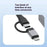 8Pin / Type-C to USB-A USB-C RJ45 Network Adapter Aluminum Alloy 100Mbps Ethernet Connector - Silver - 6