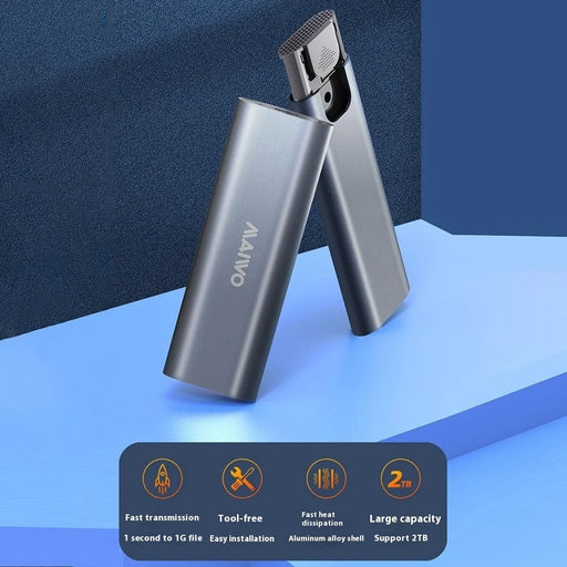 MAIWO K1689P M.2 Dual Protocol NVME / SATA External Enclosure Type-C Aluminum M.2 SSD Portable Hard Drive Case - 2