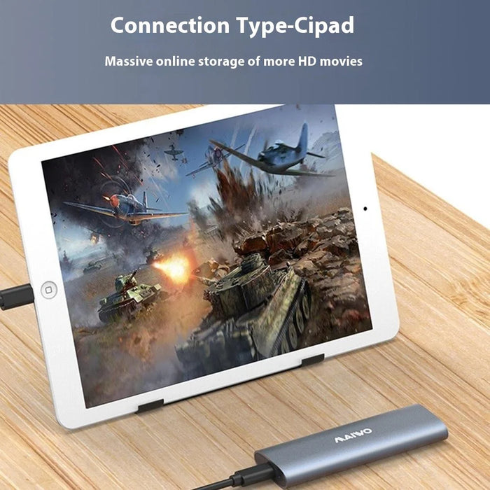 MAIWO K1689P M.2 Dual Protocol NVME / SATA External Enclosure Type-C Aluminum M.2 SSD Portable Hard Drive Case - 4