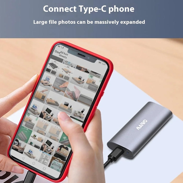 MAIWO K1689P M.2 Dual Protocol NVME / SATA External Enclosure Type-C Aluminum M.2 SSD Portable Hard Drive Case - 5
