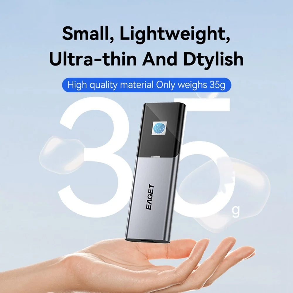 EAGET ET-FM6 1TB Portable SSD Type C 3.2 High Speed Transfer Fingerprint Encryption External Hard Drive - 6
