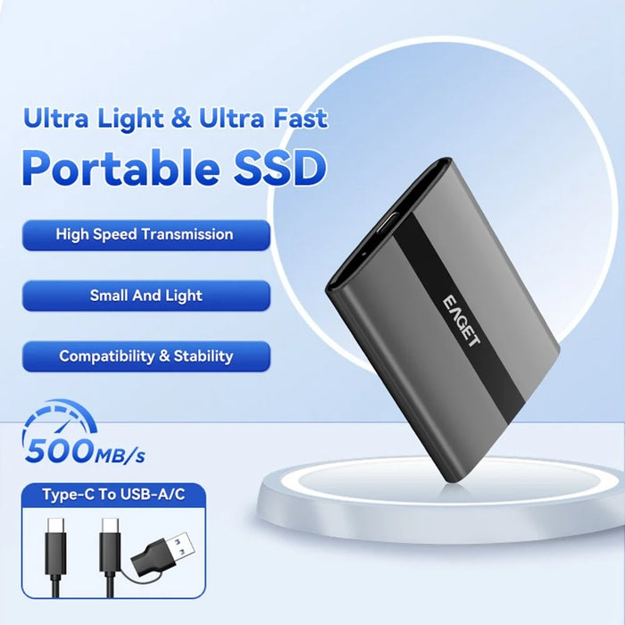 EAGET ET-M8 1TB Portable SSD 500MB / S High Speed Aluminum Alloy Type C External Solid State Drive - 2