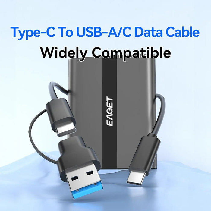 EAGET ET-M8 1TB Portable SSD 500MB / S High Speed Aluminum Alloy Type C External Solid State Drive - 7