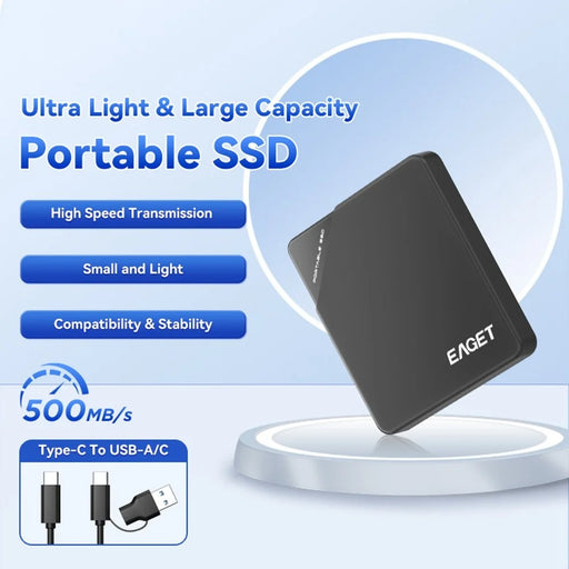 EAGET ET-M9 1TB Portable SSD 5Gbps Type C External Solid State Drive for Windows  /  Mac  /  Linux - 2