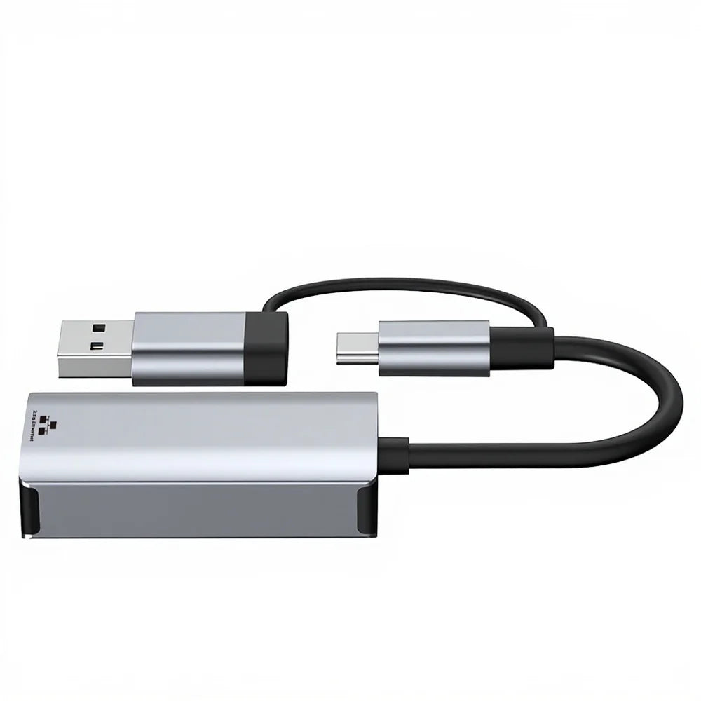 USB Type-C to RJ45 Gigabit Ethernet Adapter 2.5G Network Card Dual Interface USB 3.0 Compatible with Windows/MacOS/Linux - 6