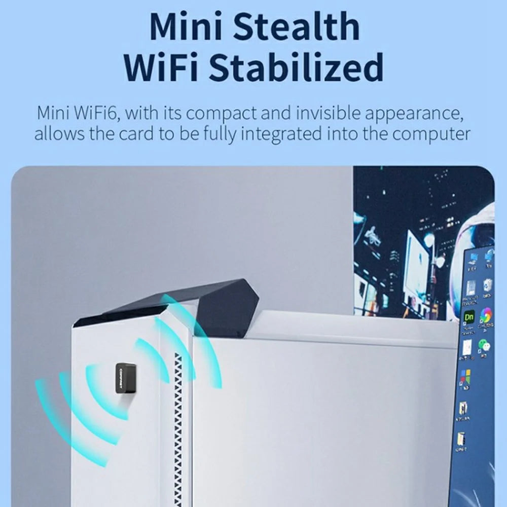 COMFAST CF-940AX 300Mbps 2.4GHz WiFi6 Mini Wireless Network Adapter USB WiFi Dongle - 7