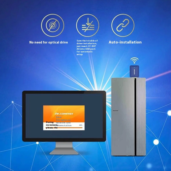 COMFAST CF-726B WiFi BT Adapter Dual Band 2.4G / 5.8G 350Mbps for Desktop / Laptop Plug and Play Wireless Network Card - 3