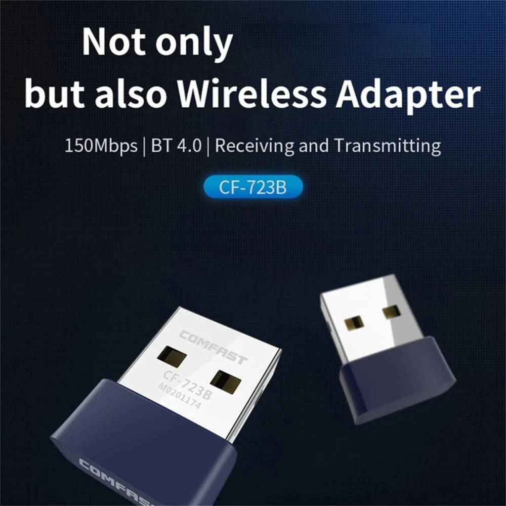 COMFAST CF-723B V2 150Mbps Mini USB Wireless Network Adapter 2 in 1 Bluetooth-compatible 4.0 WiFi Dongle - 5