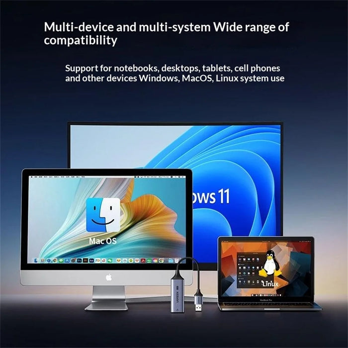 UGREEN CM648-25051 USB to RJ45 2.5G Network Adapter Ethernet Converter for Laptop Desktop Tablet - 5