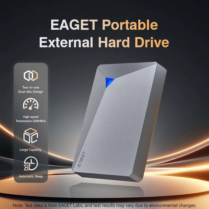 EAGET G20 Ultra Portable External Hard Drive 2TB USB 3.0 200MB / s High Speed HDD for PC PS4 PS5 Xbox - 3