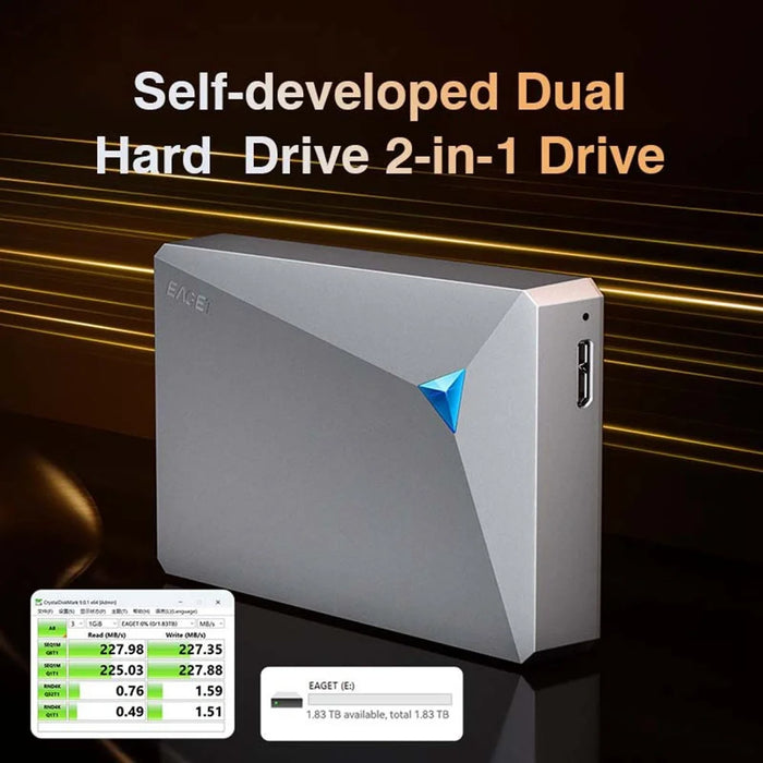 EAGET G20 Ultra Portable External Hard Drive 2TB USB 3.0 200MB / s High Speed HDD for PC PS4 PS5 Xbox - 6
