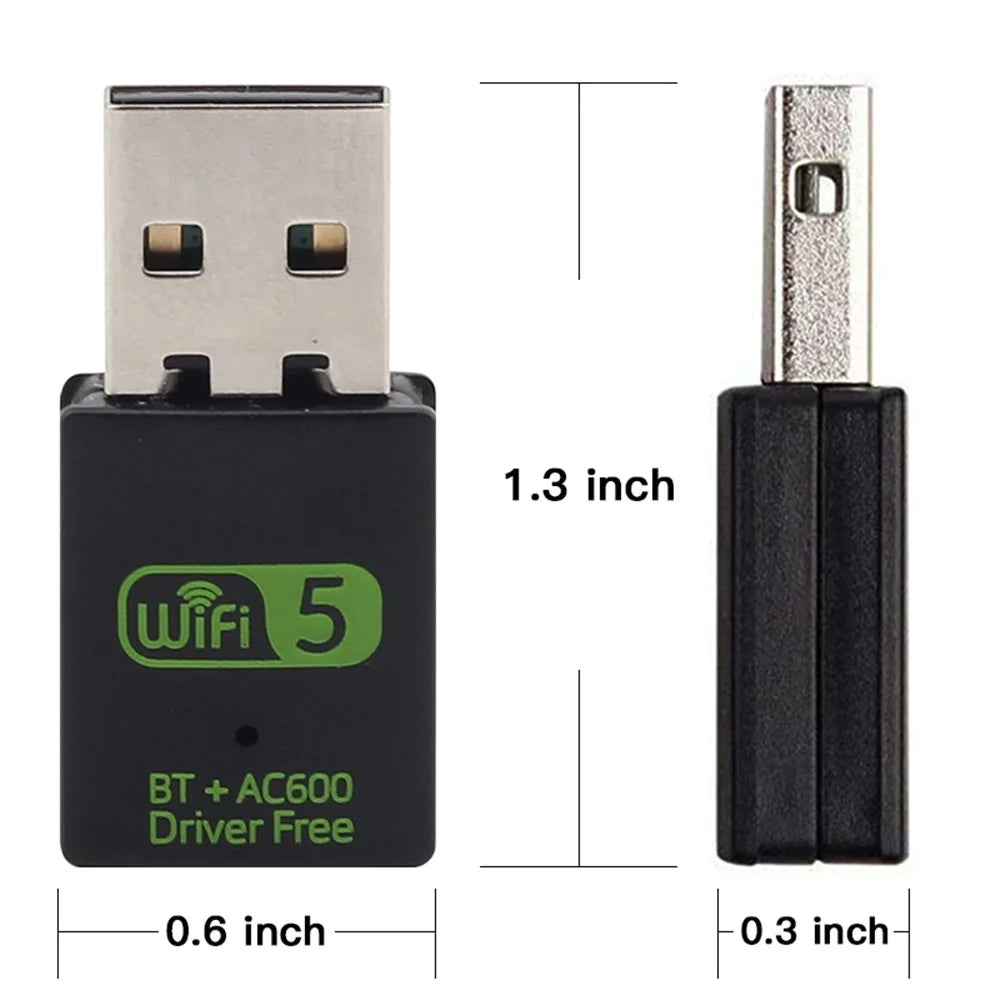 USB WiFi Bluetooth-compatible Adapter 600Mbps 2.4/5Ghz Dual Band Wireless Ethernet Receiver Mini USB WiFi Dongle for Desktop PC/Laptop - 7