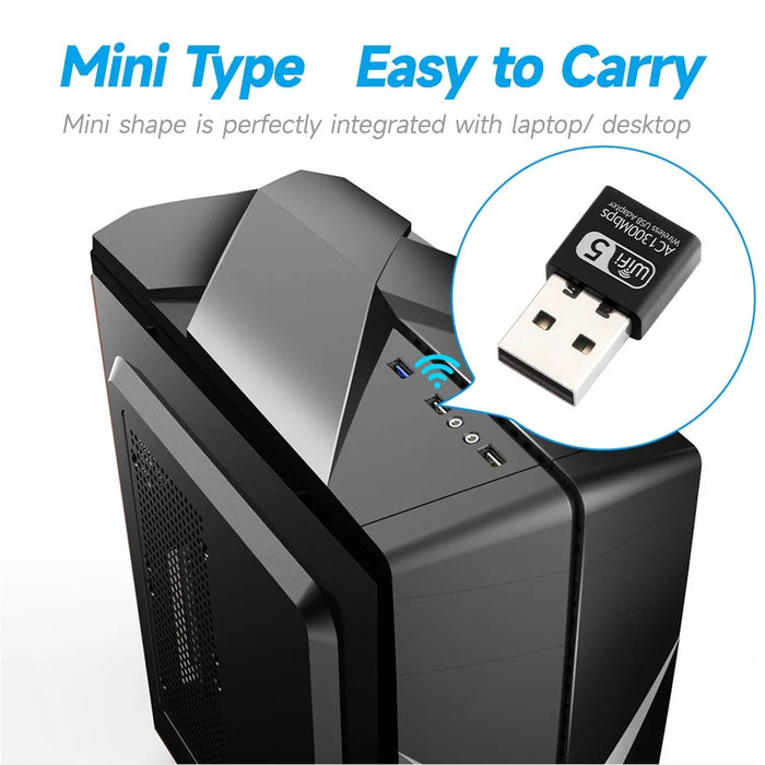 1300Mbps USB WiFi Adapter 2.4 / 5Ghz Dual Band Wireless Ethernet LAN USB WiFi Dongle for Desktop PC / Laptop - 5