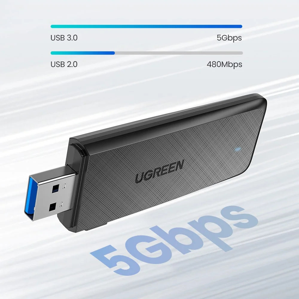 UGREEN CM492 USB3.0 WLAN Adapter 1300Mbps Dual Band 5.8Ghz and 2.4GHz Wireless WiFi Adapter Compatible with PCs/Laptops - 4