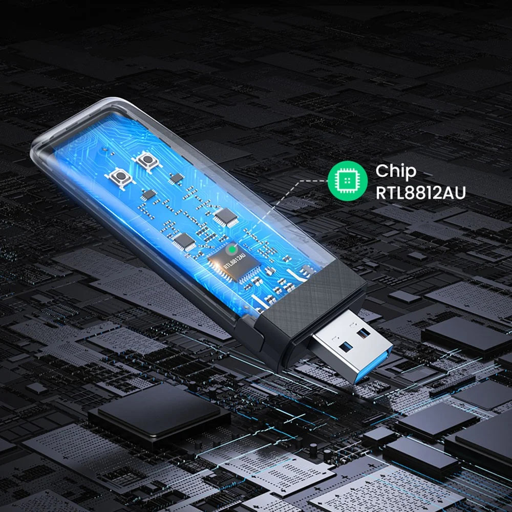 UGREEN CM492 USB3.0 WLAN Adapter 1300Mbps Dual Band 5.8Ghz and 2.4GHz Wireless WiFi Adapter Compatible with PCs/Laptops - 6