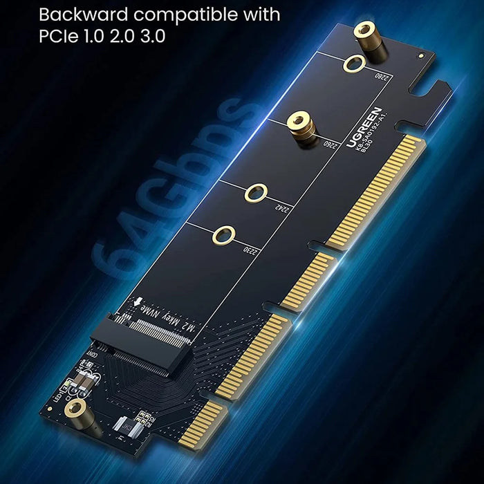 UGREEN 30715 NVMe PCIe Adapter PCle Gen4 x16 to M.2 Expansion Card M.2 SSD to PCIe 4.0 X16/X8/X4 Card with Heatsink M.2 PCIe Converter Compatible with Thunderbolt 3 - 3