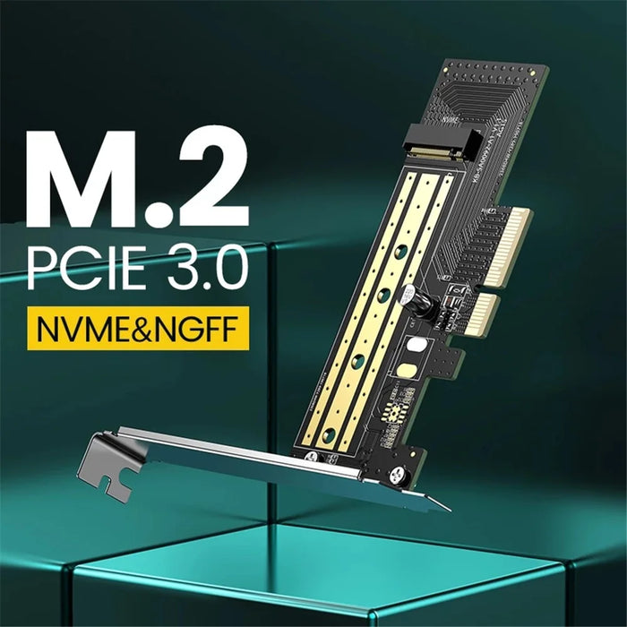 UGREEN 70503 PCIe to M2 Adapter M.2 NVMe PCI Express Adapter 32Gbps PCI-E Card x4/8/16 M&B Key SSD Computer M.2NME to PCIe 3.0 Expansion Card - 2