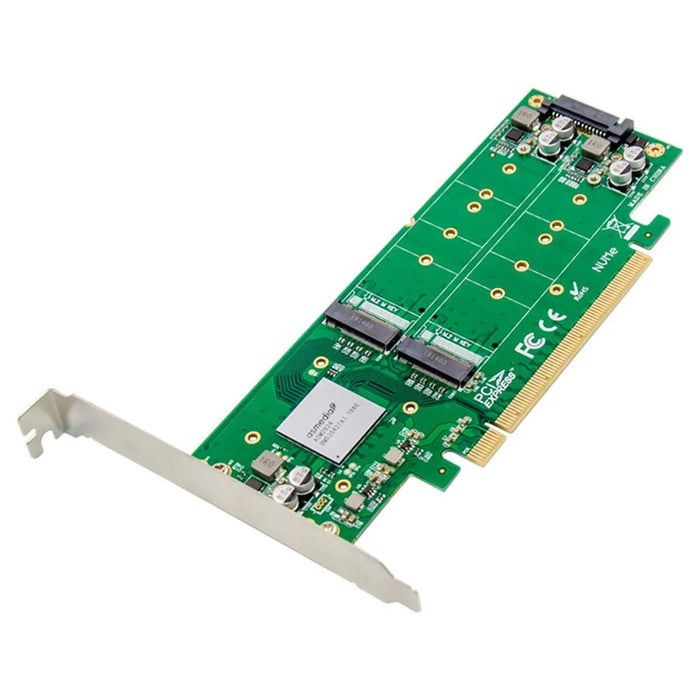 SSD Solid State Drive Adapter Expansion Card to ASM2824 PCI-E 3.0 X16 Four-channel NVMe - 3