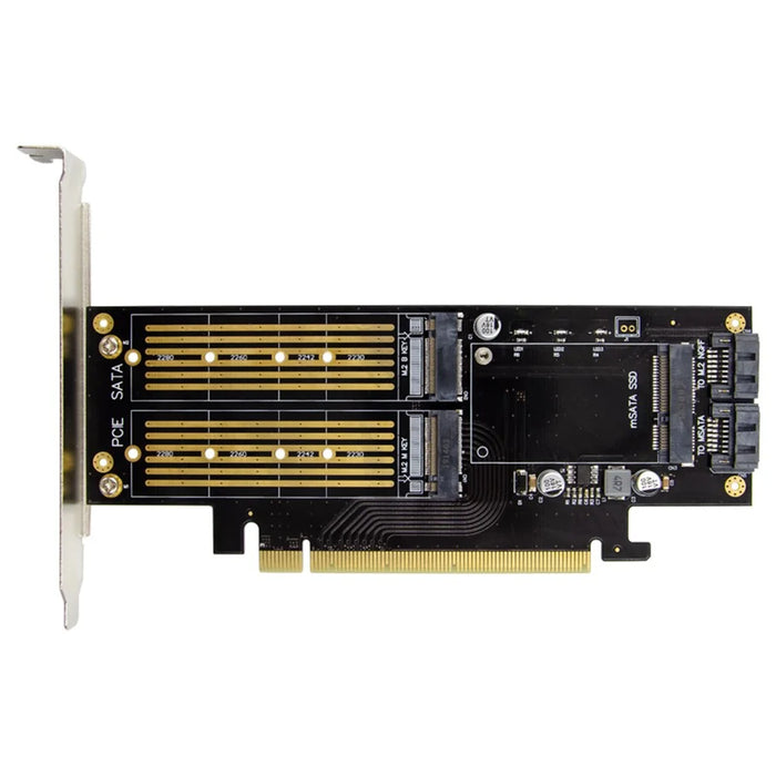 2280 PCI-E 3.0 X16 to NGFF M.2 NVMe AHCI SSD Adapter Card for M Key B Key mSATA Solid State Drive - 2