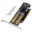 2280 PCI-E 3.0 X16 to NGFF M.2 NVMe AHCI SSD Adapter Card for M Key B Key mSATA Solid State Drive - 3