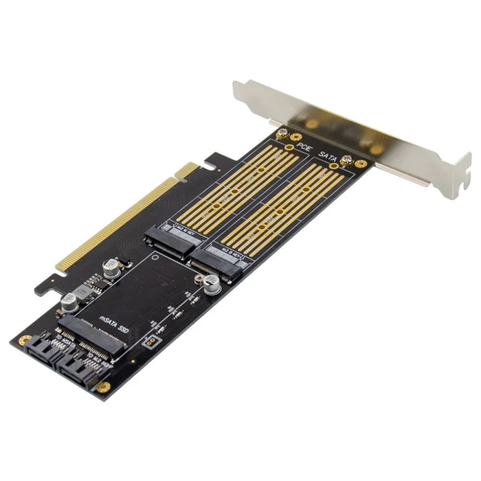 2280 PCI-E 3.0 X16 to NGFF M.2 NVMe AHCI SSD Adapter Card for M Key B Key mSATA Solid State Drive - 6