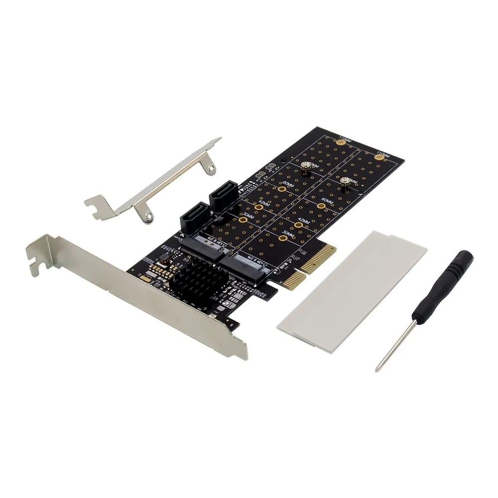 PCI-E SATA 6G RAID Expansion Card NGFF Service Storage Adapter with Marvell 88SE9230 Processor - 1