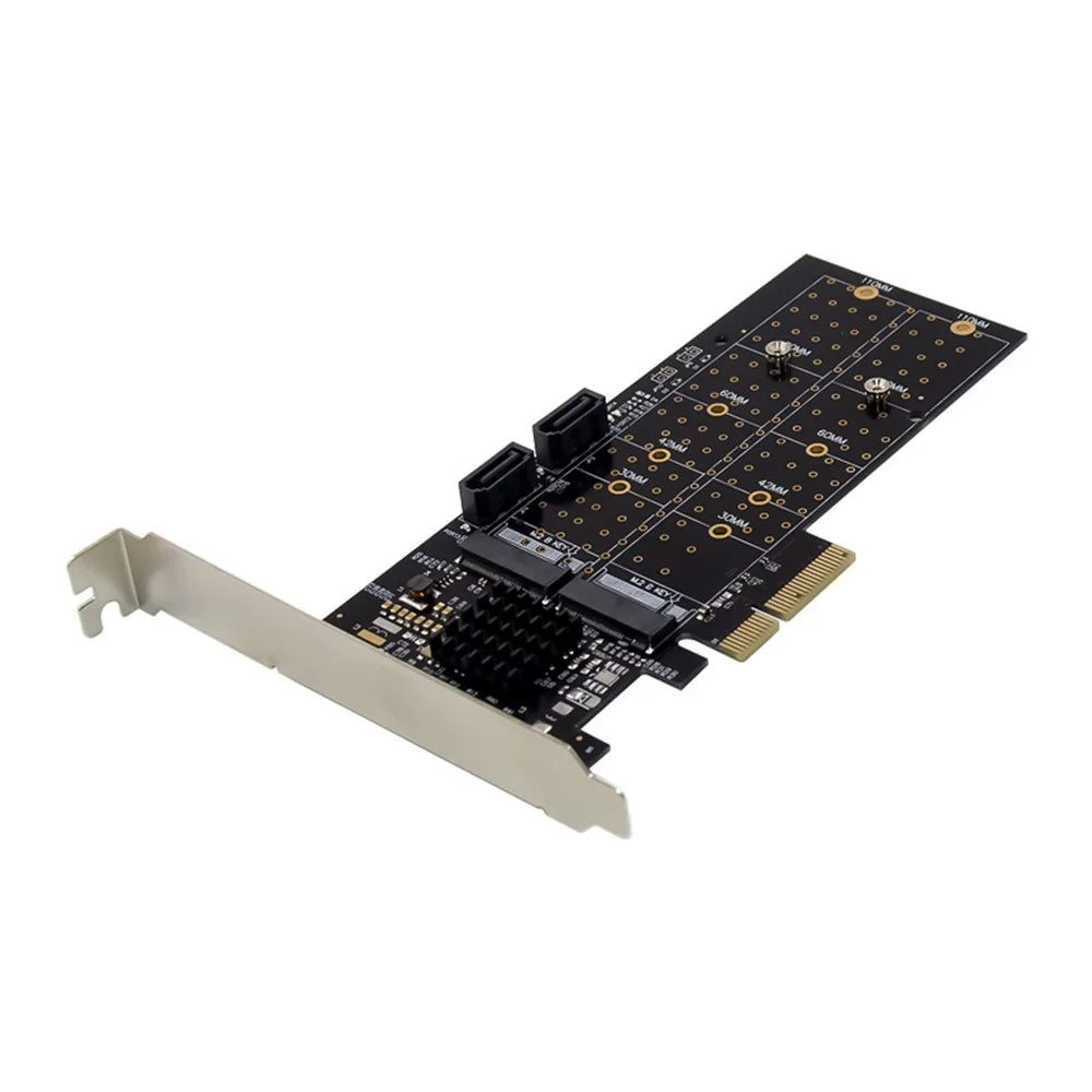 PCI-E SATA 6G RAID Expansion Card NGFF Service Storage Adapter with Marvell 88SE9230 Processor - 2