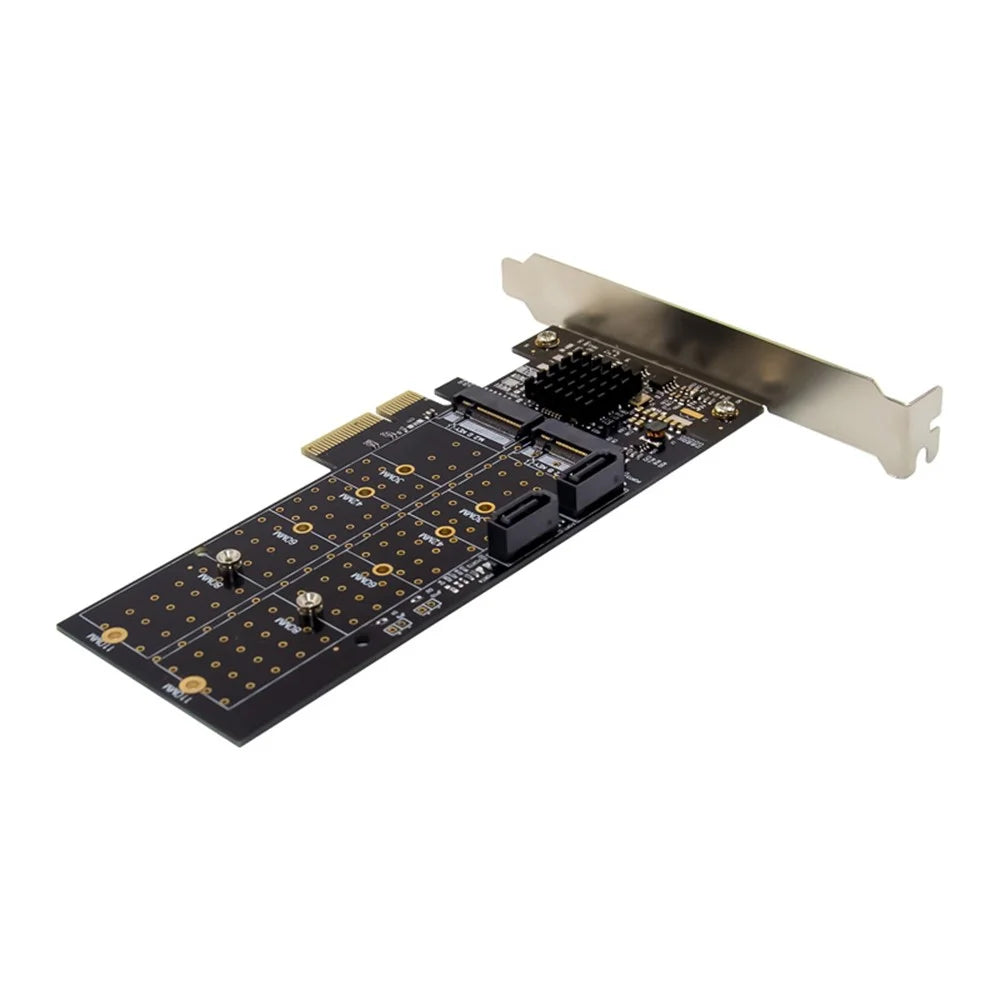 PCI-E SATA 6G RAID Expansion Card NGFF Service Storage Adapter with Marvell 88SE9230 Processor - 4