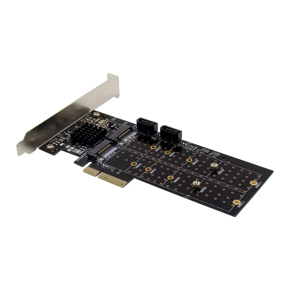 PCI-E SATA 6G RAID Expansion Card NGFF Service Storage Adapter with Marvell 88SE9230 Processor - 5
