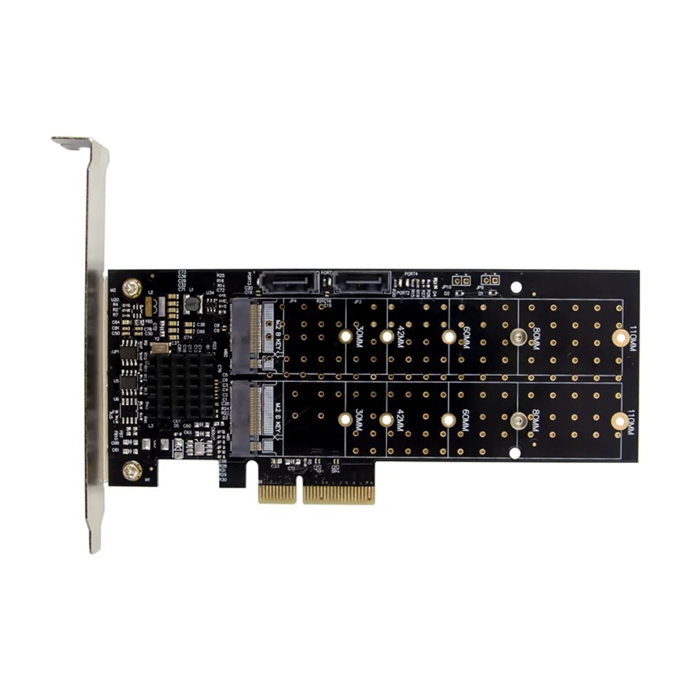 PCI-E SATA 6G RAID Expansion Card NGFF Service Storage Adapter with Marvell 88SE9230 Processor - 6