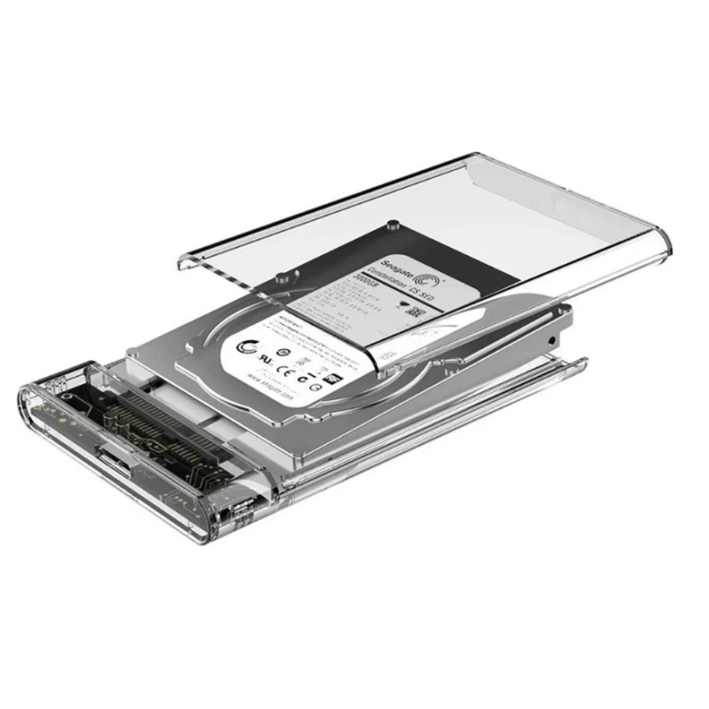 2.5'' External Hard Drive Enclosure USB 3.0 to SATA Clear Hard Disk Case for Mac OS and Windows, Supporting Max 6TB - 3