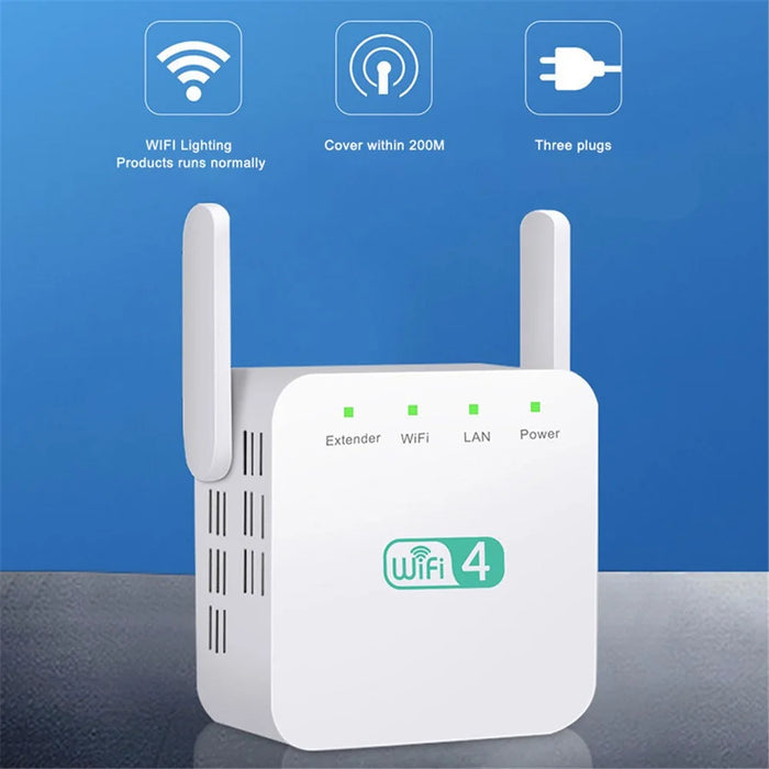 WD-611U 300Mbps 2.4GHz WiFi Extender Repeater Wireless Signal Booster Amplifier - White / US Plug - 2
