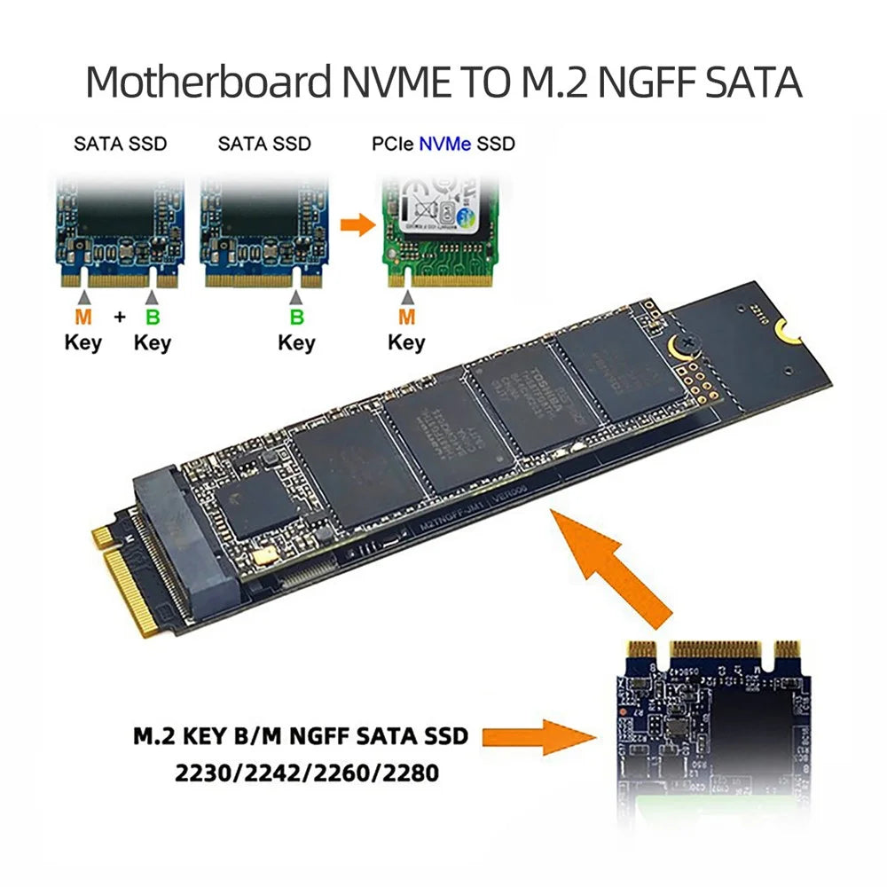 SA-050 SATA NGFF Key B+M SSD to NVME M-key Motherboard Adapter Converter SSD Card JMB582 - 3