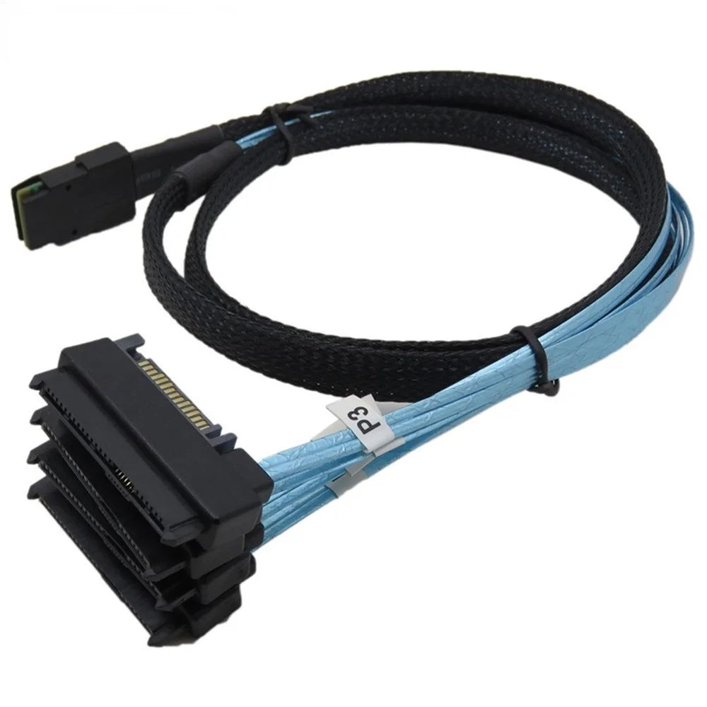 0.5m Mini SAS 36-Pin SFF-8087 to 4 SFF-8482 29-Pin+15-Pin Cable SATA Power Connector - 2