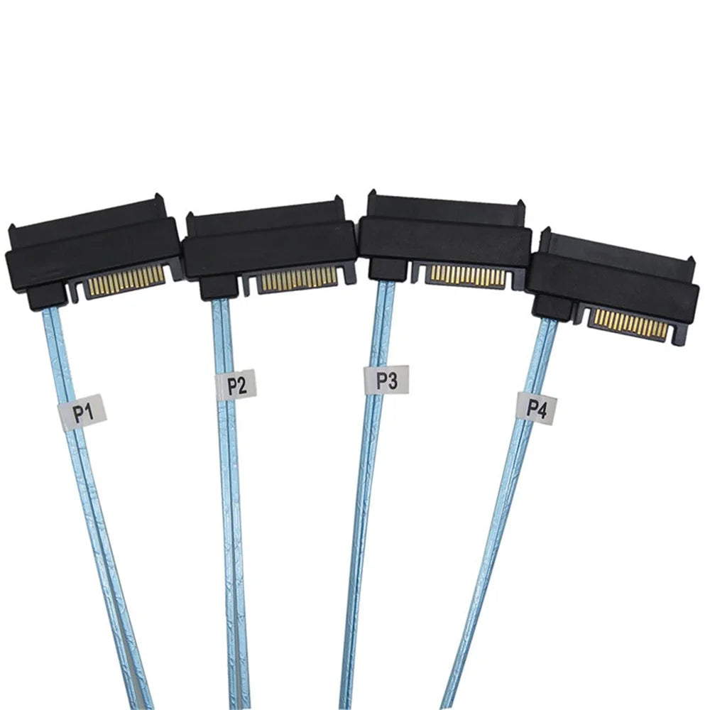 0.5m Mini SAS 36-Pin SFF-8087 to 4 SFF-8482 29-Pin+15-Pin Cable SATA Power Connector - 7
