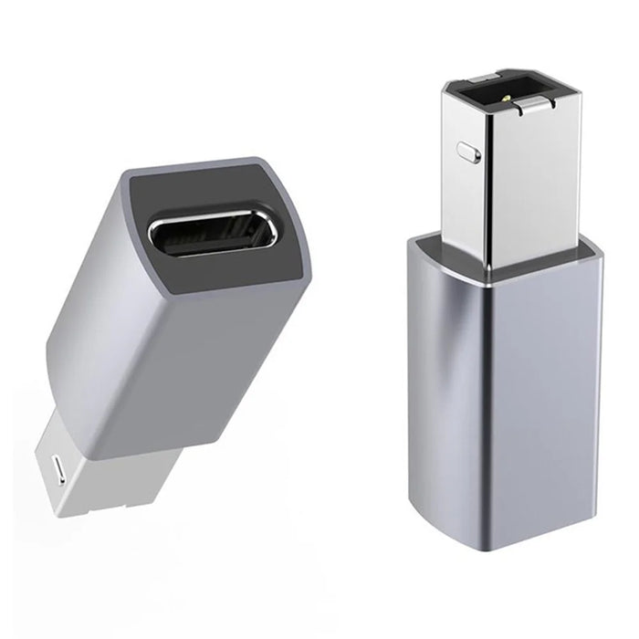 JUNSUNMAY 2Pcs Mini Adapter Type-C Female to USB 2.0 B Aluminum Alloy Converter for Electric Piano / Printer - 6