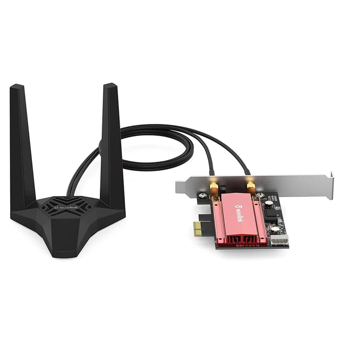 WAVLINK WS-WN675X2-B Bluetooth-Compatible 5.2 WiFi 6E AX3000 Pcie WiFi Network Card 3000Mbps Tri-Band Wireless Adapter for PC Computer - 3