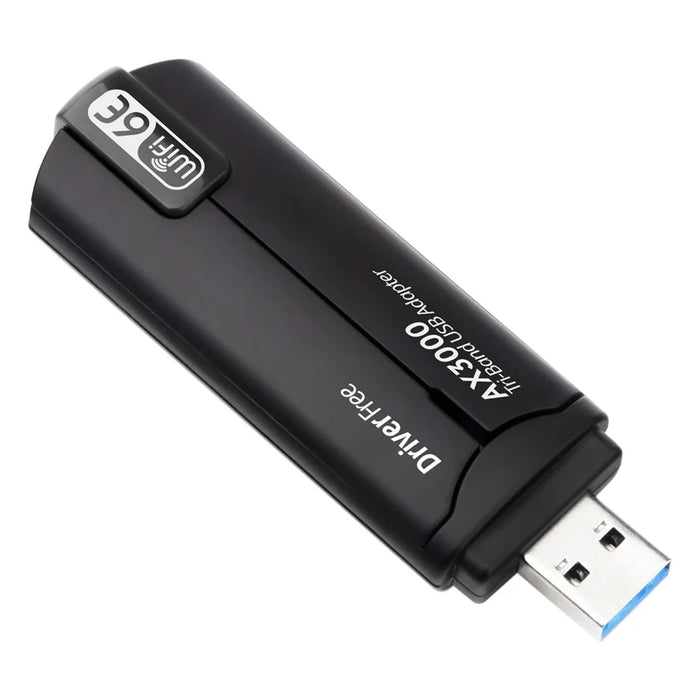 WD-AX3000 WiFi Receiver USB 3.0 WiFi6 Driver Free Wireless Network Card for Desktop PC / Laptop - Black - 1