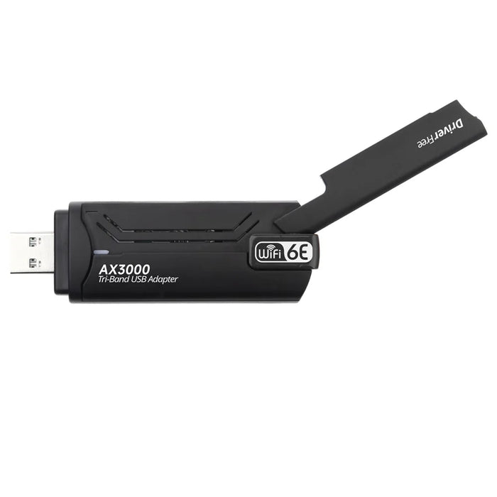 WD-AX3000 WiFi Receiver USB 3.0 WiFi6 Driver Free Wireless Network Card for Desktop PC / Laptop - Black - 4