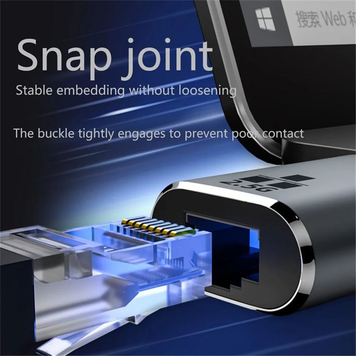 Type-C to RJ45 Ethernet Adapter 2500Mbps Gigabit LAN Network Converter for Laptop MacBook - 4