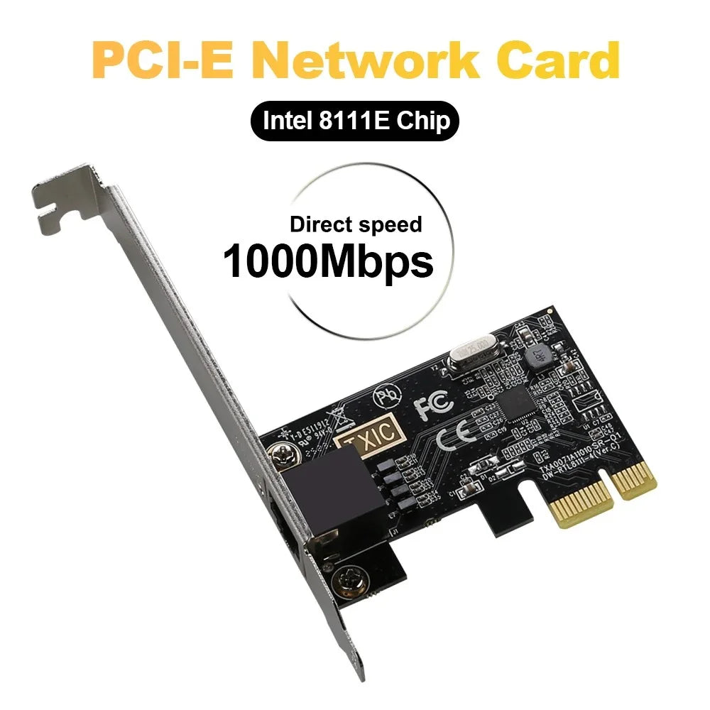 PCI-E PCIE X1 to RJ45 Ethernet 1000Mbps Gigabit Network Card for Desktop PC - 5