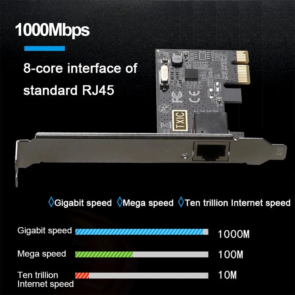 PCI-E PCIE X1 to RJ45 Ethernet 1000Mbps Gigabit Network Card for Desktop PC - 6