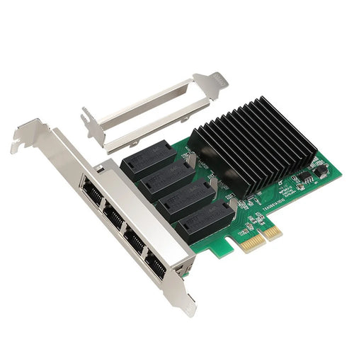 RTL8111H High Speed PCIE X1 to 4-port RJ45 Gigabit Network Card for Desktop PC - 1