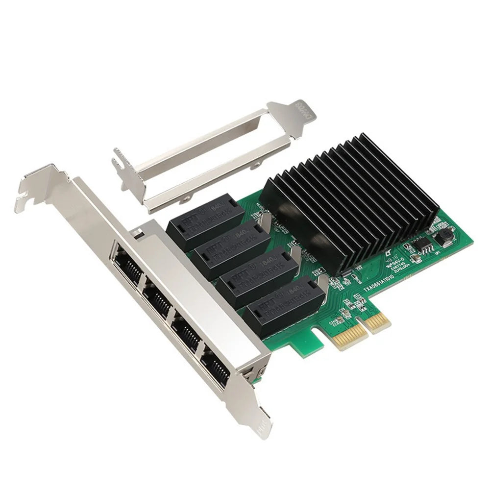 RTL8111H High Speed PCIE X1 to 4-port RJ45 Gigabit Network Card for Desktop PC - 1