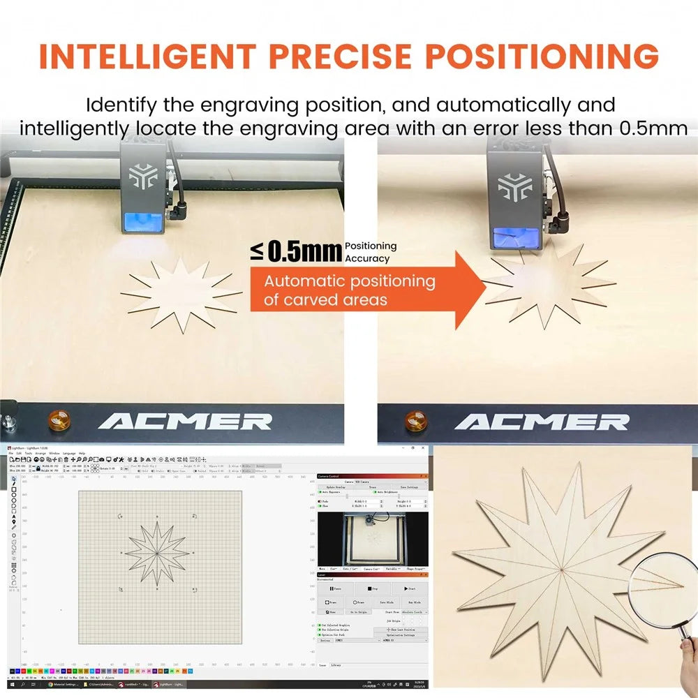 ACMER A500 Laser Engraver Camera Lightburn Camera Lasercam for Engraving Cutting - 4