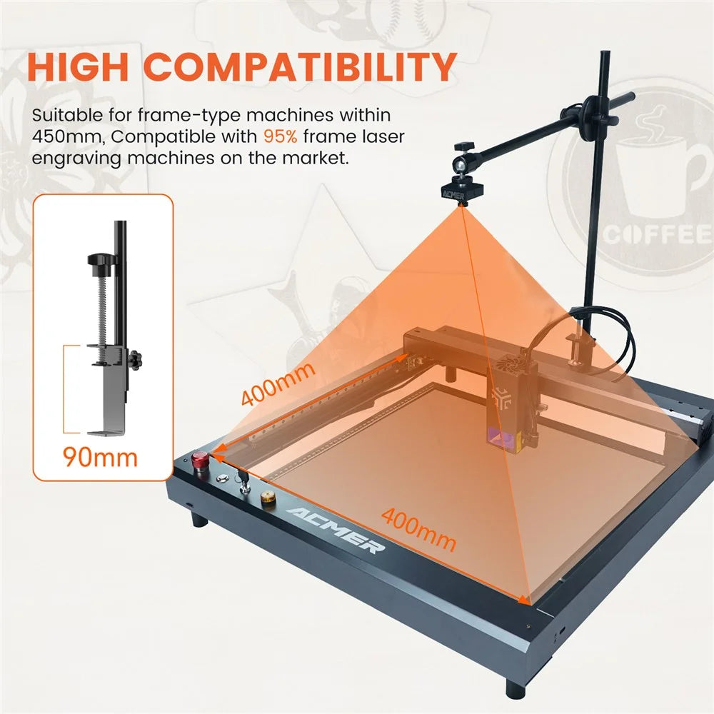 ACMER A500 Laser Engraver Camera Lightburn Camera Lasercam for Engraving Cutting - 5