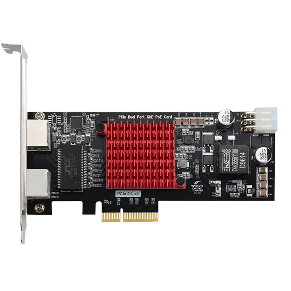 TXI052 Poe I350 Dual RJ45 Port Network Card PCI-E 4X Gigabit Network Card - 5