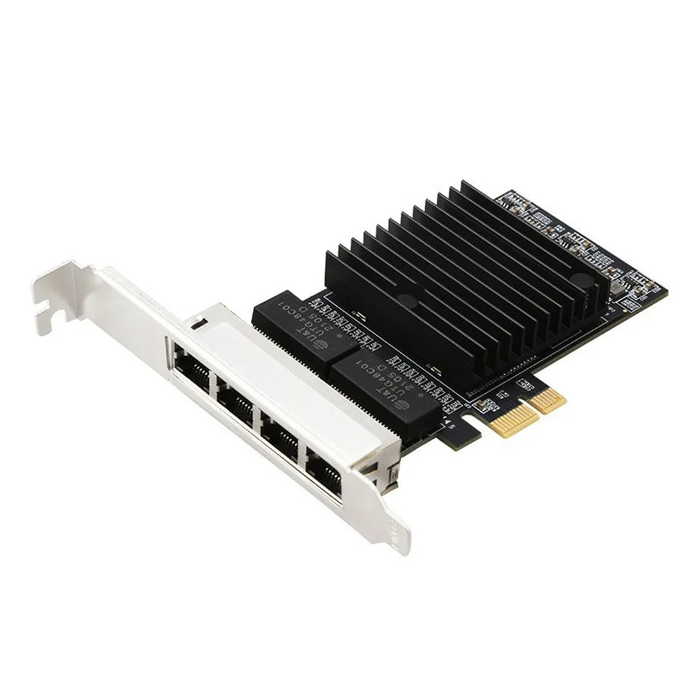 TXA198 LAN Card Intel 82571 Chip PCIe1X 1G Four Port RJ45 Gigabit Network Card - 1